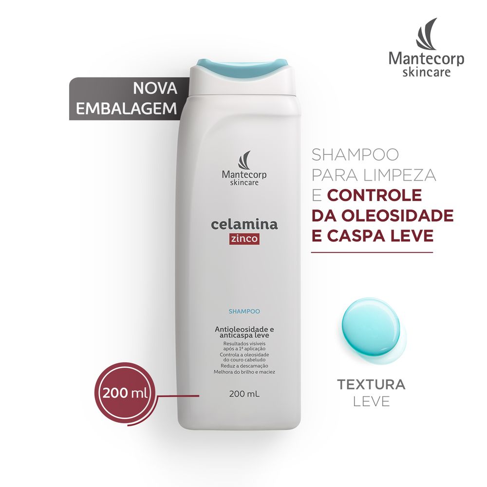 Shampoo Celamina Zinco 200ml | Hypera Farma - Mantecorp Shampoo Celamina Zinco 200ml | Hypera Farma - Mantecorp